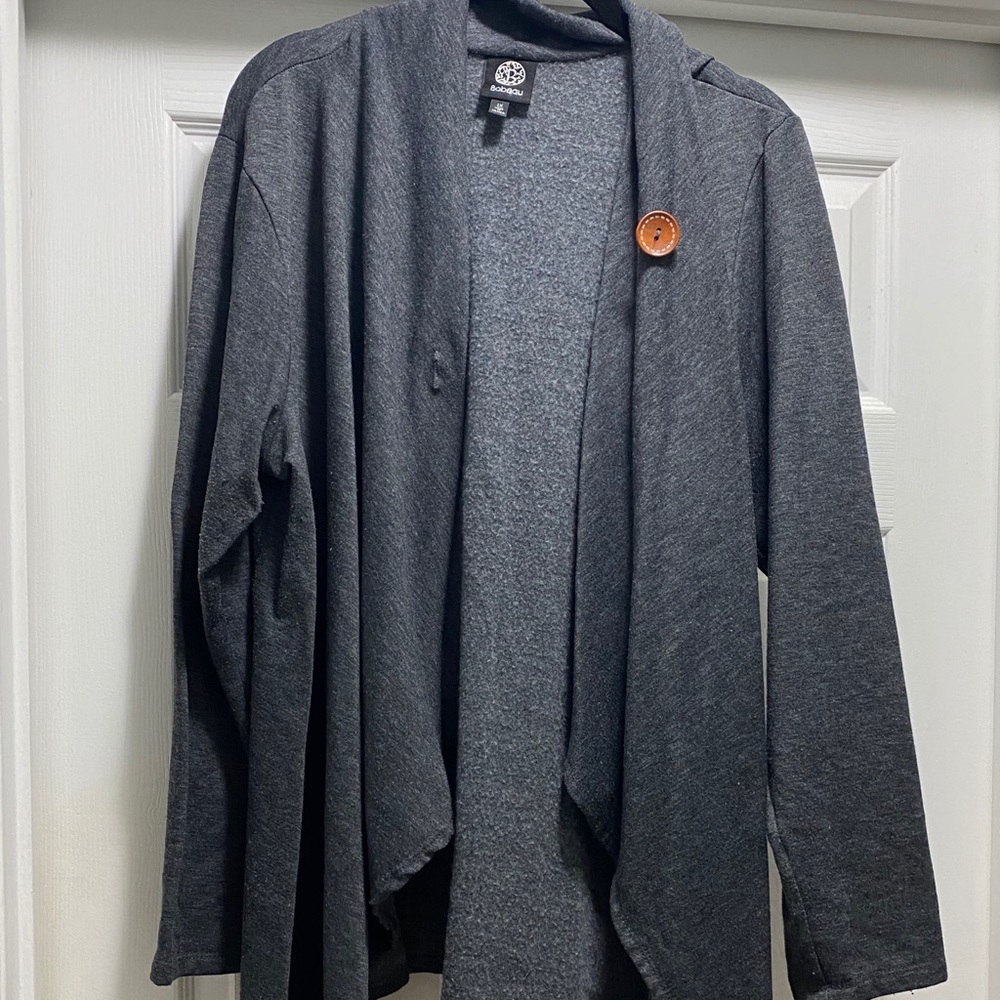 Bobeau front drape cardigan